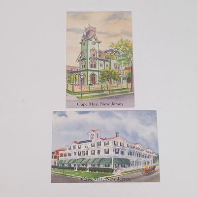 LOT 25: Cat's Meow and Shelia Collectible Houses with Signed and Numbered Print of the Cape May Chalfonte Hotel