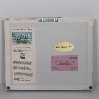 LOT 25: Cat's Meow and Shelia Collectible Houses with Signed and Numbered Print of the Cape May Chalfonte Hotel