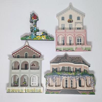 LOT 25: Cat's Meow and Shelia Collectible Houses with Signed and Numbered Print of the Cape May Chalfonte Hotel