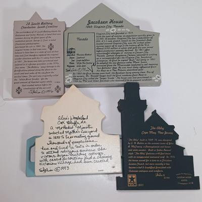 LOT 25: Cat's Meow and Shelia Collectible Houses with Signed and Numbered Print of the Cape May Chalfonte Hotel