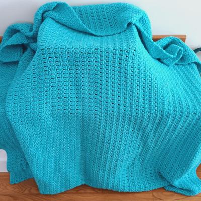 LOT 26: Signed and Numbered Print, Vintage Plaid Puppy Planter, Crocheted Blankets & More