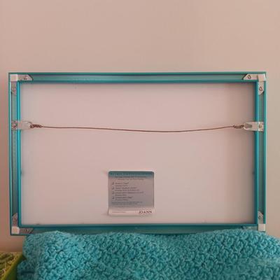 LOT 26: Signed and Numbered Print, Vintage Plaid Puppy Planter, Crocheted Blankets & More