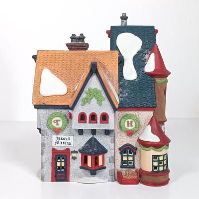 LOT 27: Dept 56 Clark Street Automat and Tassy's Mittens, Lemax School House & Victorian Village Train Station