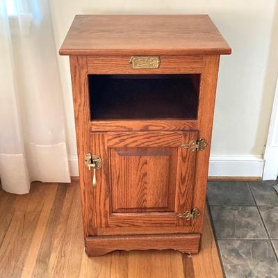 LOT 31: Simmons Hardware Co., St. Louis Mo USA White Clad Oak Side Table / Cabinet