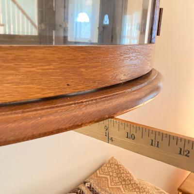 LOT 33: Wall Mount / Hanging Curio Cabinet with Glass Shelves & Doors with Collection of Collectible Elephant Decor