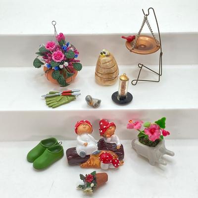 LOT 37: Garden Themed Collection of Miniatures