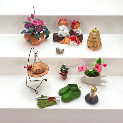 LOT 37: Garden Themed Collection of Miniatures