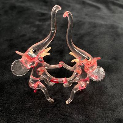 LOT 40: Collection of Crystal / Frosted Glass Elephant Figurines - Shannon Crystal and More