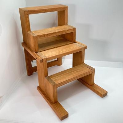 LOT 42: Wooden Reversible Display Chair with Large Collection of Miniatures - (Porcelain, Plastic and More)