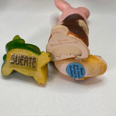 LOT 42: Wooden Reversible Display Chair with Large Collection of Miniatures - (Porcelain, Plastic and More)