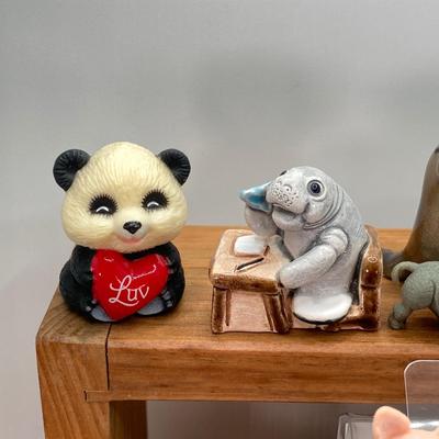 LOT 42: Wooden Reversible Display Chair with Large Collection of Miniatures - (Porcelain, Plastic and More)