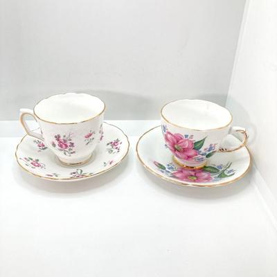 LOT 44: Collection of Vintage Tea Cups and Saucers - Fine China from England, France, Germany and Japan