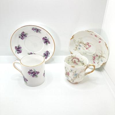 LOT 44: Collection of Vintage Tea Cups and Saucers - Fine China from England, France, Germany and Japan