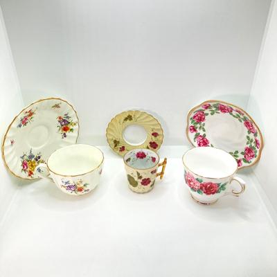 LOT 44: Collection of Vintage Tea Cups and Saucers - Fine China from England, France, Germany and Japan