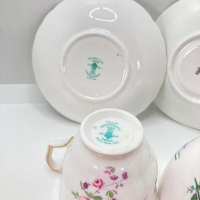 LOT 44: Collection of Vintage Tea Cups and Saucers - Fine China from England, France, Germany and Japan