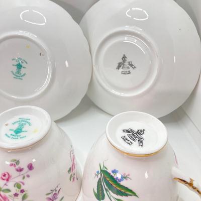 LOT 44: Collection of Vintage Tea Cups and Saucers - Fine China from England, France, Germany and Japan