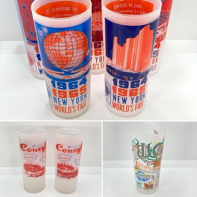 LOT 46: Vintage Frosted Glass Collection - 1964 - 1965 World's Fair, Coney Island and More