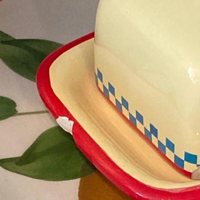 LOT 48: Kitchen Essentials - The Premier Woman Measuring Cups, Mom's Diner Napkin Holder / Butter Dish, Canisters, Towels and More