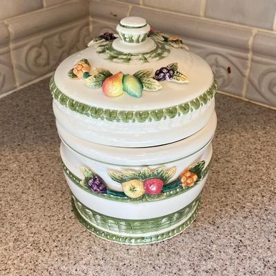 LOT 48: Kitchen Essentials - The Premier Woman Measuring Cups, Mom's Diner Napkin Holder / Butter Dish, Canisters, Towels and More