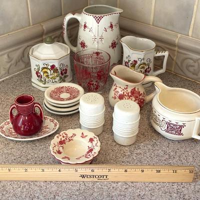 LOT 49: Tea Lover's Collection - Pitcher, Cream and Sugar Bowls and Tea Bag Holders (Mikasa, Piccadilly and More)