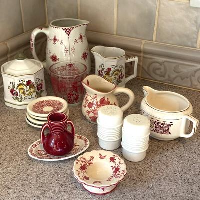 LOT 49: Tea Lover's Collection - Pitcher, Cream and Sugar Bowls and Tea Bag Holders (Mikasa, Piccadilly and More)