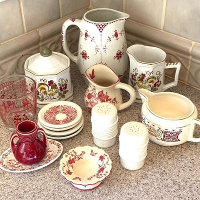 LOT 49: Tea Lover's Collection - Pitcher, Cream and Sugar Bowls and Tea Bag Holders (Mikasa, Piccadilly and More)