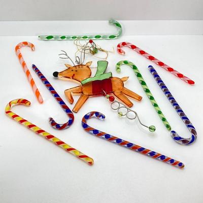 LOT 51: Vintage Holiday Collection - Lenox Decor with Glass Candy Canes, Ornaments and More