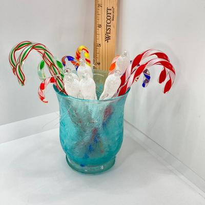 LOT 51: Vintage Holiday Collection - Lenox Decor with Glass Candy Canes, Ornaments and More
