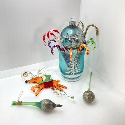 LOT 51: Vintage Holiday Collection - Lenox Decor with Glass Candy Canes, Ornaments and More