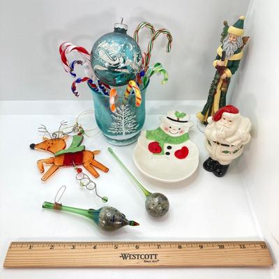 LOT 51: Vintage Holiday Collection - Lenox Decor with Glass Candy Canes, Ornaments and More