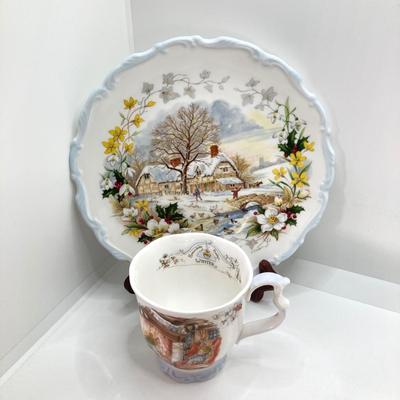 LOT 52: Royal Albert England From The Cottage Garden Year Series Seasons Cup and Plate Set (Winter, Spring, Summer and Autumn)