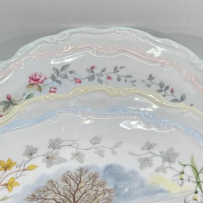 LOT 52: Royal Albert England From The Cottage Garden Year Series Seasons Cup and Plate Set (Winter, Spring, Summer and Autumn)