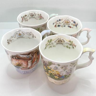 LOT 52: Royal Albert England From The Cottage Garden Year Series Seasons Cup and Plate Set (Winter, Spring, Summer and Autumn)