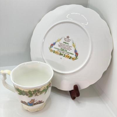 LOT 52: Royal Albert England From The Cottage Garden Year Series Seasons Cup and Plate Set (Winter, Spring, Summer and Autumn)