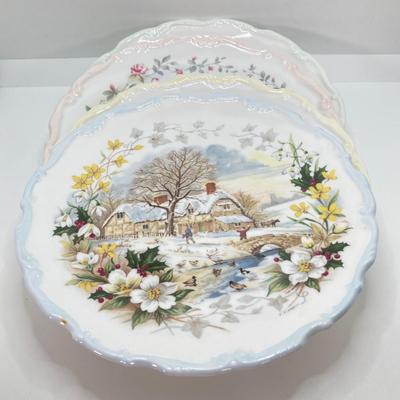 LOT 52: Royal Albert England From The Cottage Garden Year Series Seasons Cup and Plate Set (Winter, Spring, Summer and Autumn)