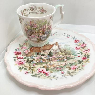 LOT 52: Royal Albert England From The Cottage Garden Year Series Seasons Cup and Plate Set (Winter, Spring, Summer and Autumn)