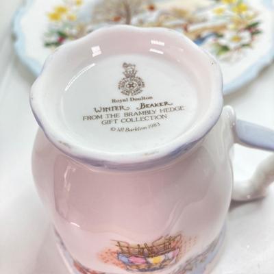 LOT 52: Royal Albert England From The Cottage Garden Year Series Seasons Cup and Plate Set (Winter, Spring, Summer and Autumn)