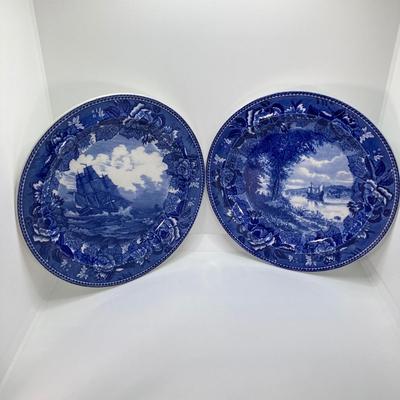LOT 53: Beautiful Blue and White Collection - Art Glass, Miniatures, Spode, Delft, Wedgwood, Collector Plates and More
