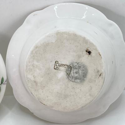 LOT 55: Gorgeous Painted Royal Worchester England 1094 Ra. No. 29115 Pitcher, Tea Bag Strainers and Holders