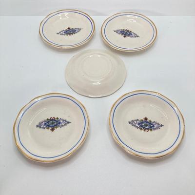 LOT 55: Gorgeous Painted Royal Worchester England 1094 Ra. No. 29115 Pitcher, Tea Bag Strainers and Holders