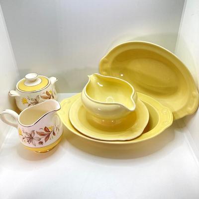 LOT 56: Pastel Yellow and Blue Serving Ware Collection - (Lu-Ray, Steutenville Fairlane, Salern and More)