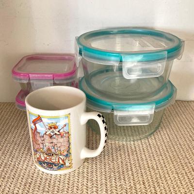 LOT 62: Kitchen Essentials - Pyrex Bowl, Scale, Storage Containers, Trivet and More