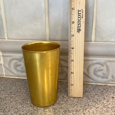 LOT 65: Cool and Colorful - Bascal Aluminum Anodized Drinking Tumblers, Stirrers, Coasters with Holding Rack