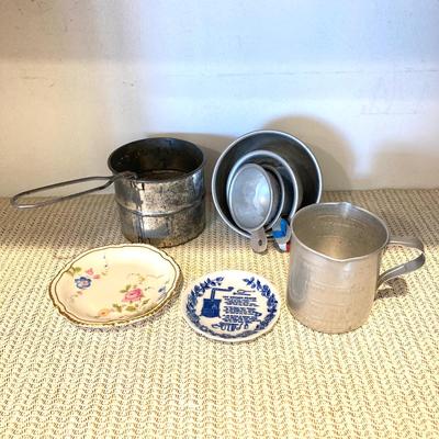 LOT 67: Vintage / Antique Kitchen Gadgets - Have a Happy Day Whirley Industries Cow, Dairy Bottles, Utensils, Glass Containers and More
