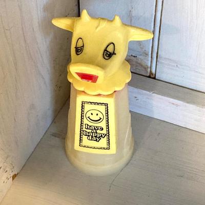 LOT 67: Vintage / Antique Kitchen Gadgets - Have a Happy Day Whirley Industries Cow, Dairy Bottles, Utensils, Glass Containers and More