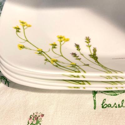LOT 69: Corelle Dinnerware - European Herb and Butterfly Gold Patterns