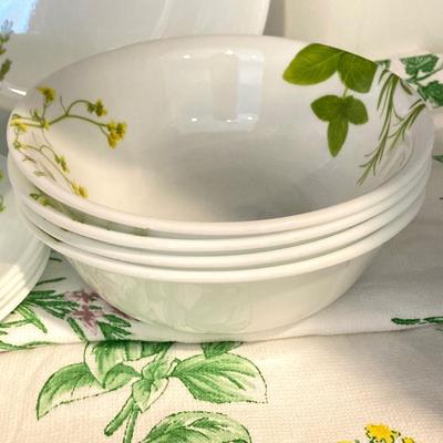 LOT 69: Corelle Dinnerware - European Herb and Butterfly Gold Patterns