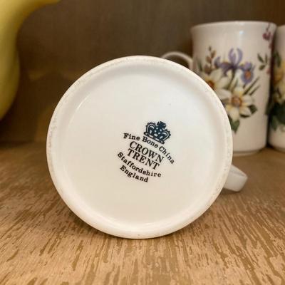 LOT 71: Kitchen Cabinet Tea Time Essentials - Tea Pot, Mugs, Tea Bag Holders, Trivet and More