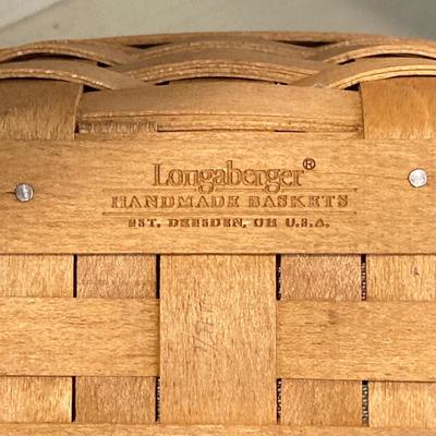 LOT 73: Large Vintage Home Decor Collection - Longaberger Handmade Basket, Wooden Spools, Lillian Vernon Americana Serving Plate and Much...