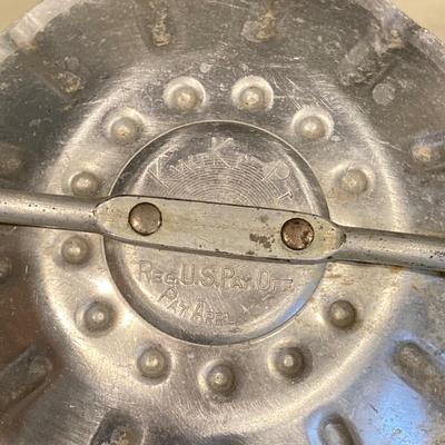 LOT 75: Vintage / Antique Kitchen Collection - Geo Z Lefton Wall Pocket, Aluminum Mixer / Cans, Federal Tool Corp Cream / Sugar Salt...